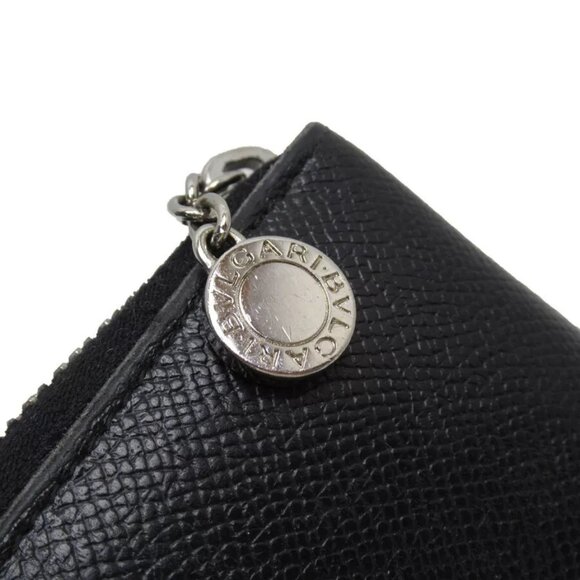 Auth BVLGARI Zip Around long wallet black leather - Picture 3 of 10